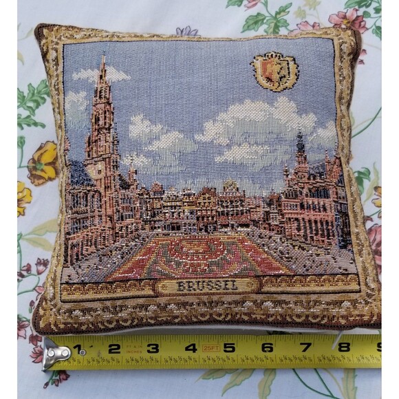 Vintage Gobelins art Brussel Pillow - Picture 8 of 10